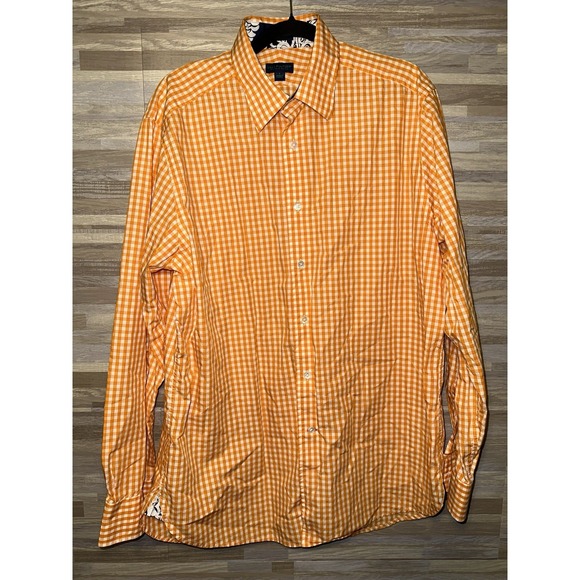 Lilly Pulitzer Other - Lily Pulitzer Shirt Mens Large Orange Gingham Check Plaid Wyeth 100s 2 Ply #N